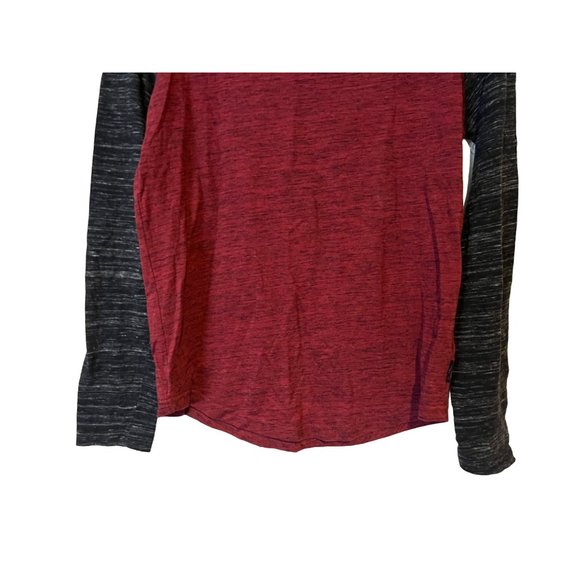 Dvision Henley T Shirt Mens Small Long Sleeve Burgandy Black 1/4 Button Up - Picture 3 of 10